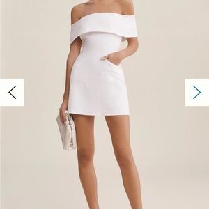 White Mini Dress Bridal by BHLDN Ingrid Off-the-shoulder Dress by Anthropologie